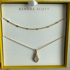 Kendra Scott Jesse Multi-Strand Necklace Gift Set 2pc - Rose Quartz - NWT